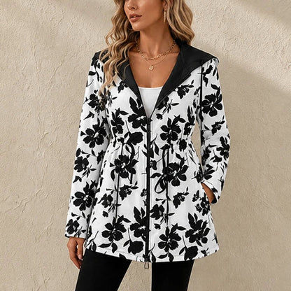 Women's Reversible Hooded Jacket | Animal Print Jackets - Floral Print