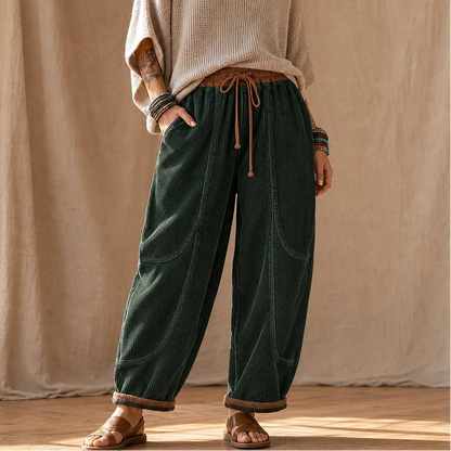 Women's Ribbed Corduroy Lantern Pants | Baggy Corduroy Pants