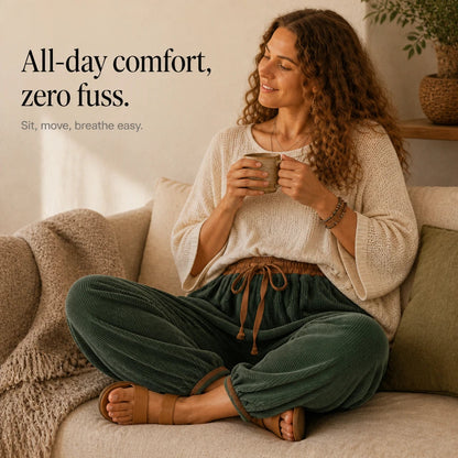 Women's Ribbed Corduroy Lantern Pants | Baggy Corduroy Pants