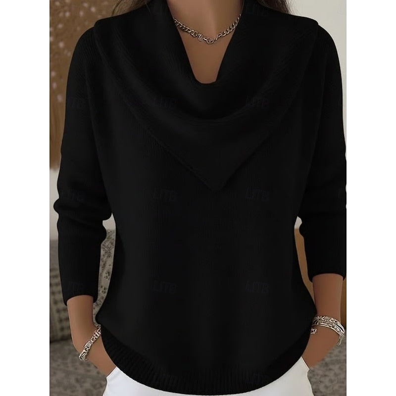 Women's Sweaters For Work | Ribbed Knit Sweater - Black